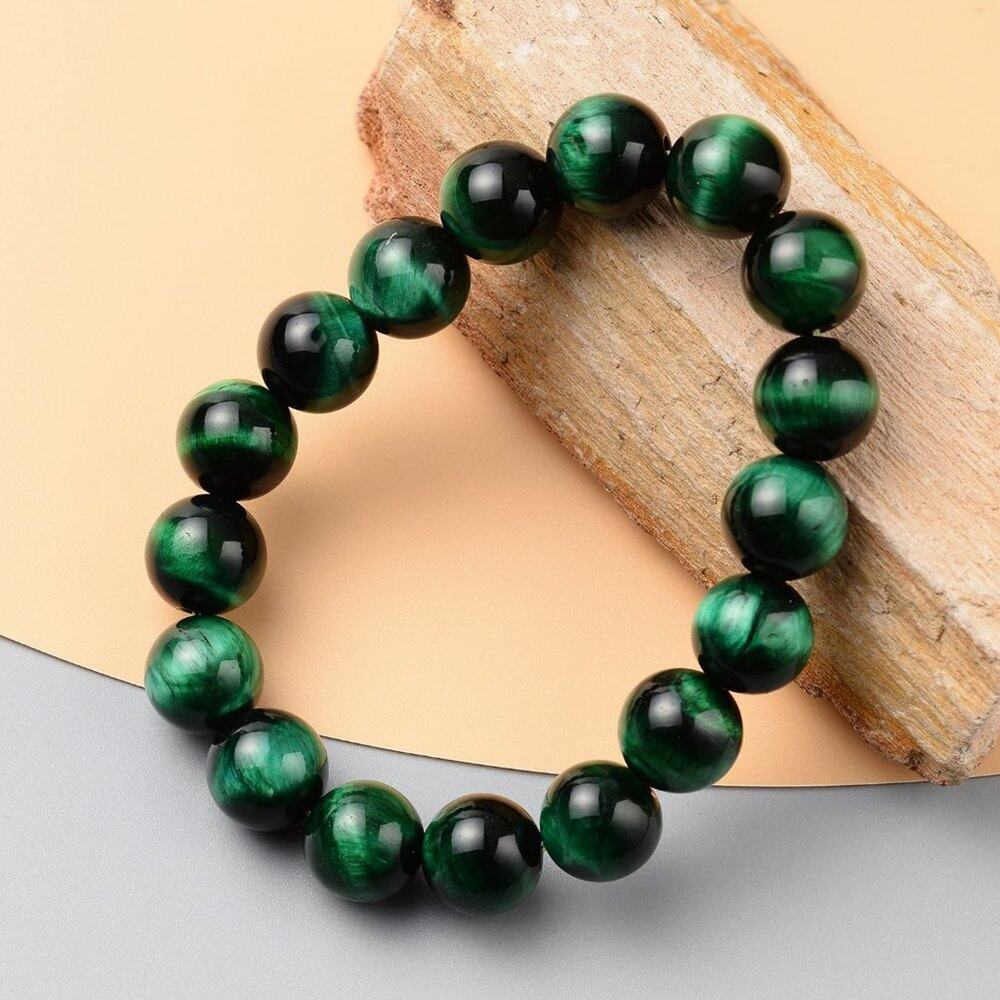 Genuine South African Tiger's Eye Bracelet - Green
